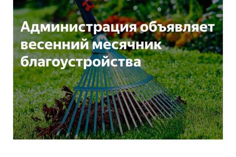С 1 апреля стартует Месячник по благоустройству!